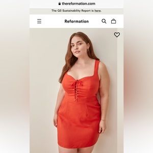 Reformation Elettra Dress Extended Size